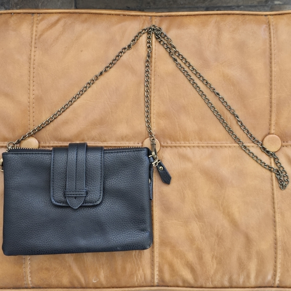 Remi & Reid black vegan leather crossbody purse
